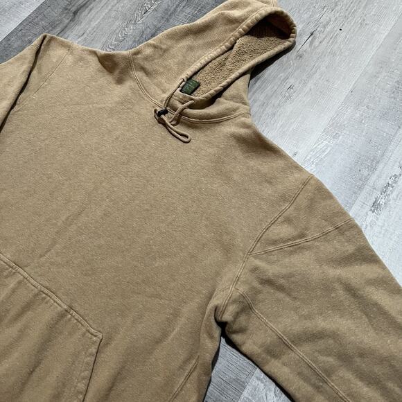 Two Jupiters Blank Hemp Hoodie Beige Tan Mock Neck Drawstring Pull Over 2XL - Picture 3 of 6